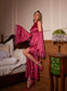 Lauren satin/feather maxi dress (8259759014126)