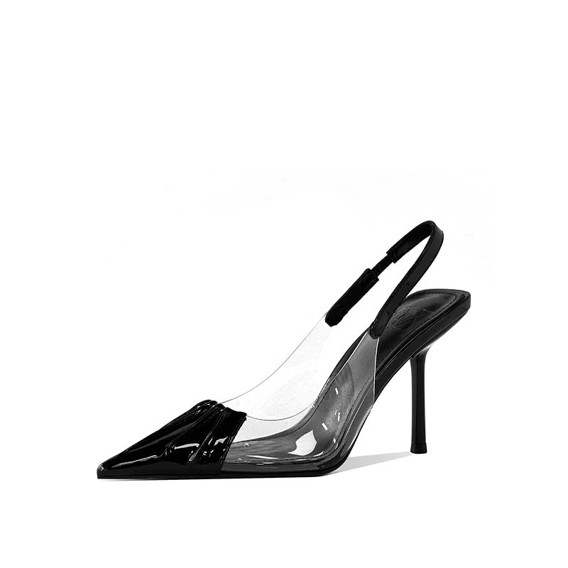 Illusion Pointed Slingback Heels