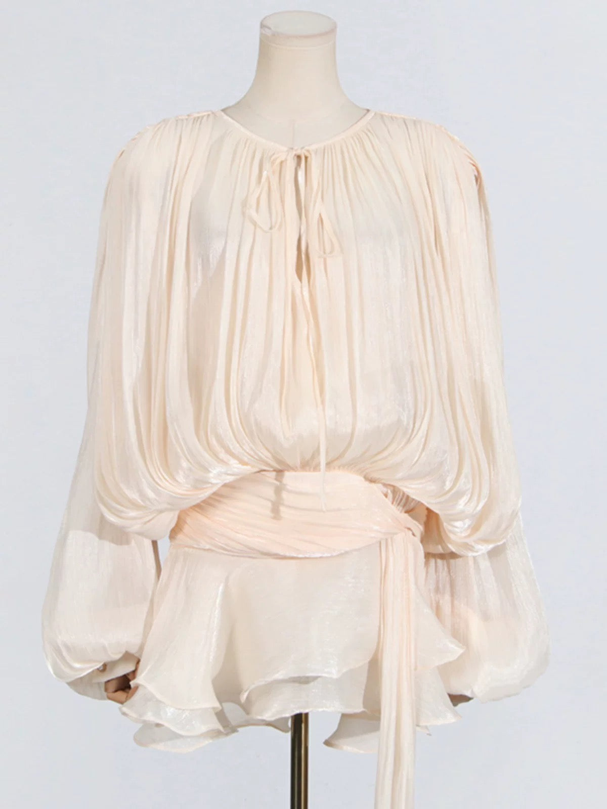 Ruffled draped mini dress