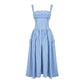 Vivien Blue gingham midi dress