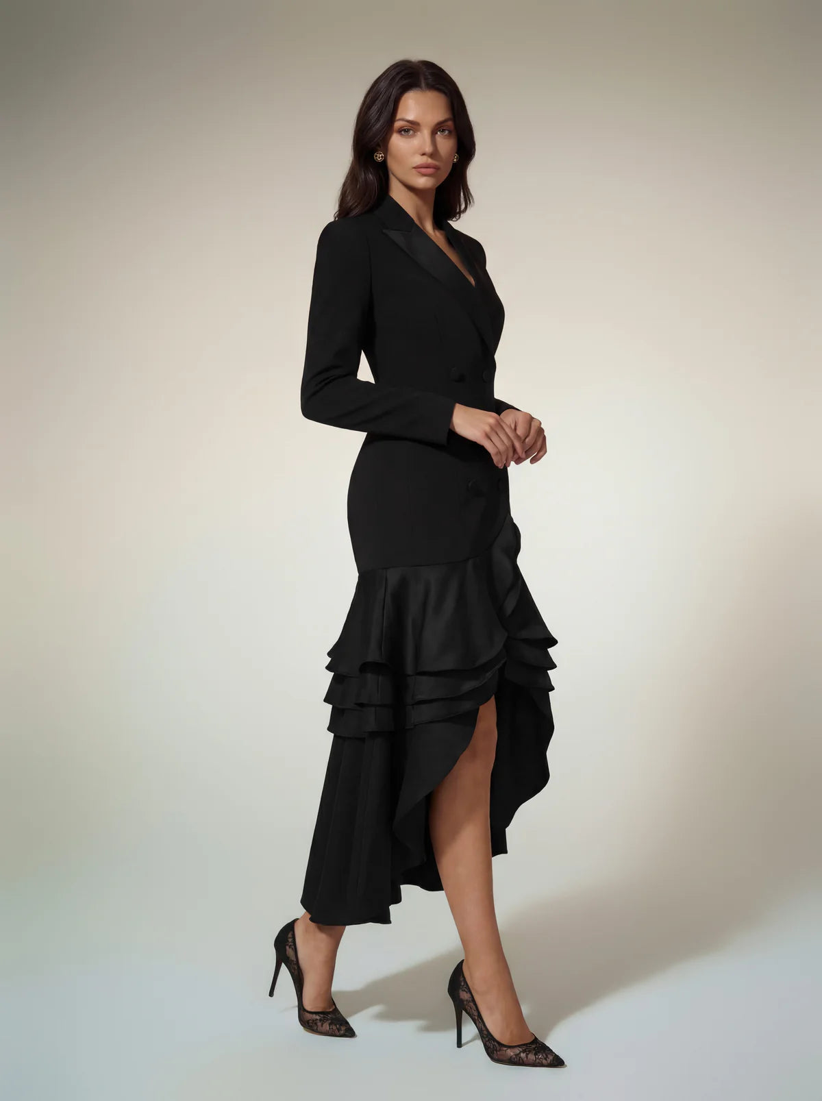 Valentina Tailored Ruffle Dress