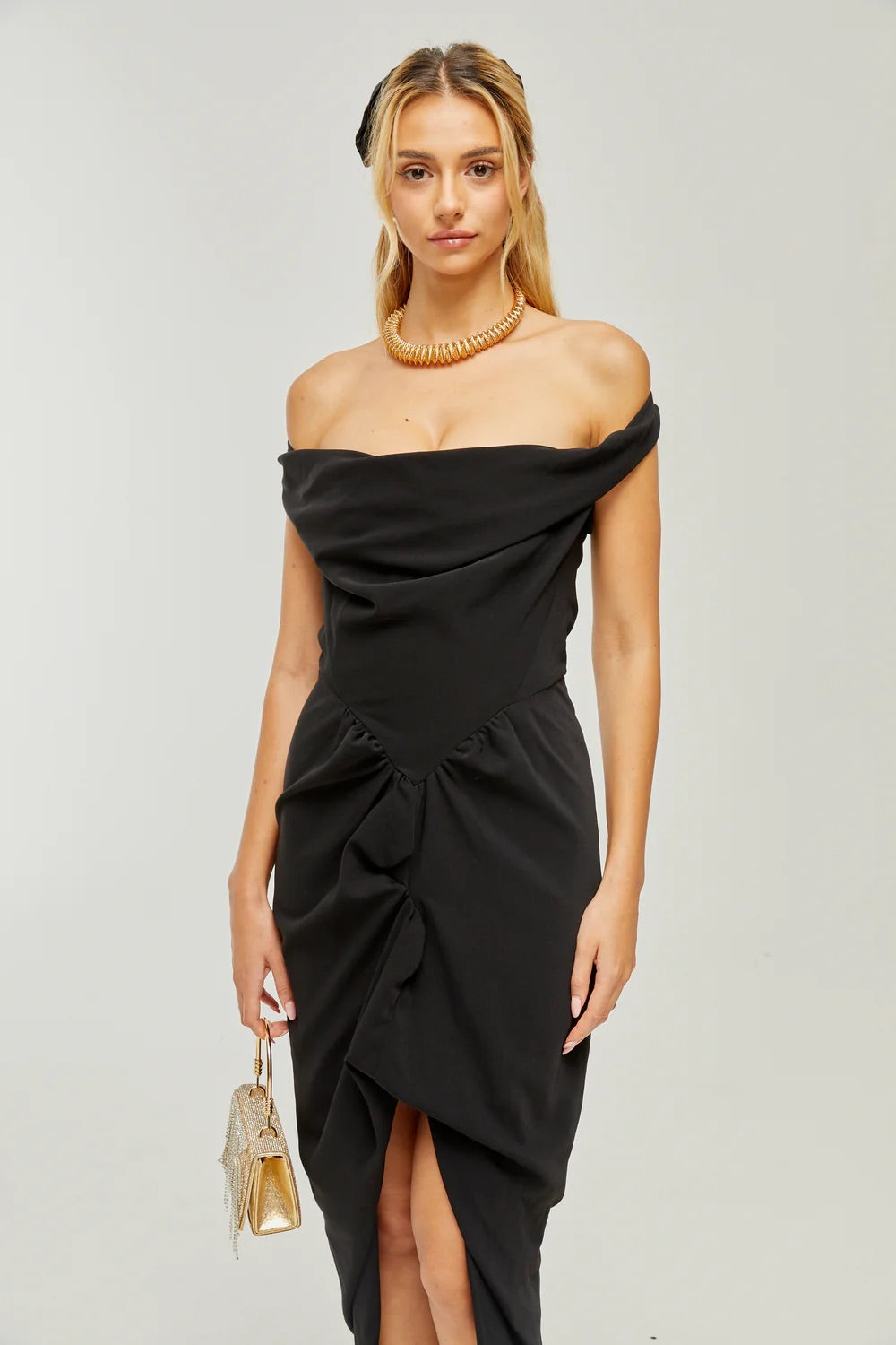 Louise asymmetric midi dress