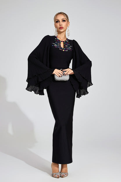 Seraphina Bell Sleeve Rhinestone Gown