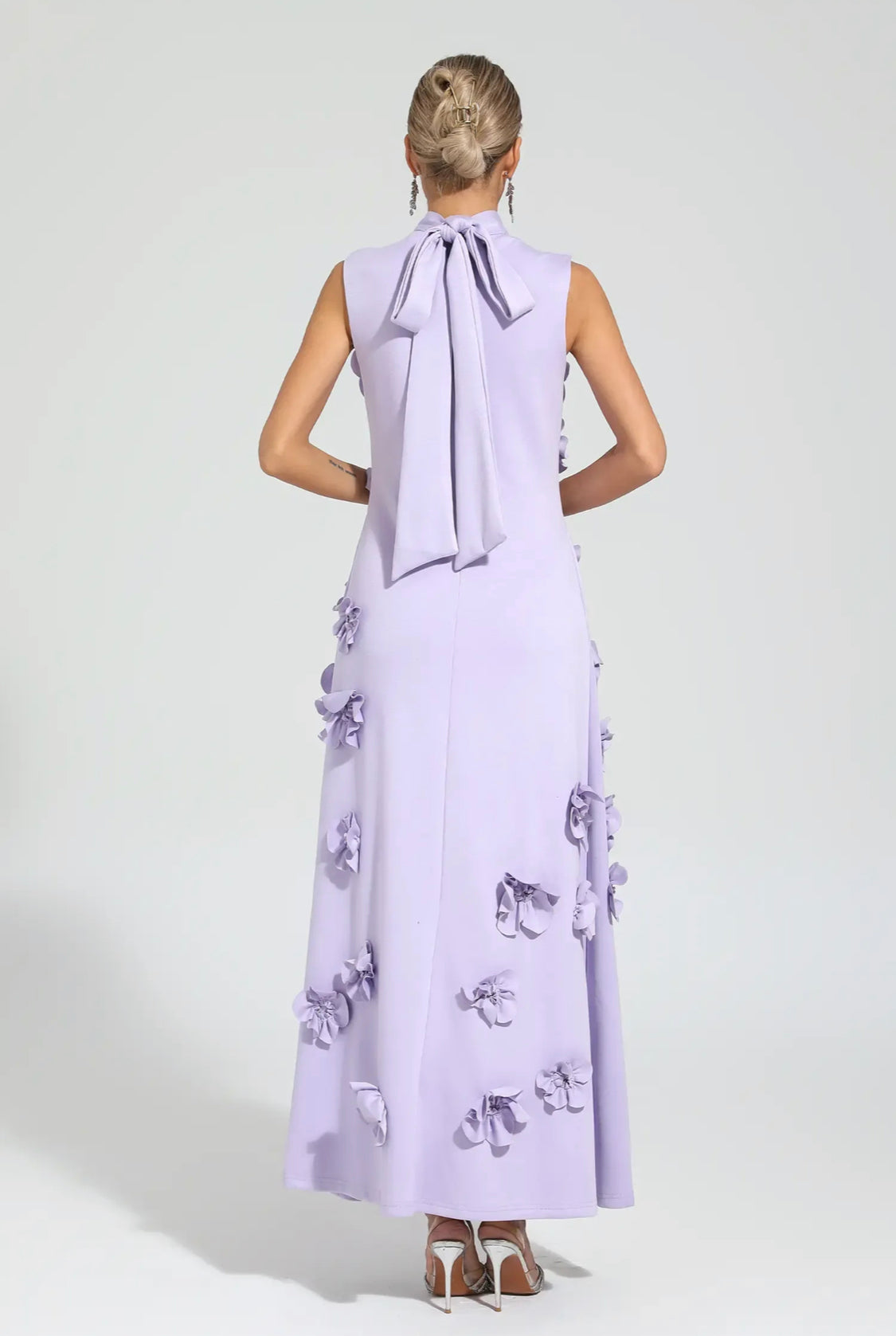 Flower purple maxi dress