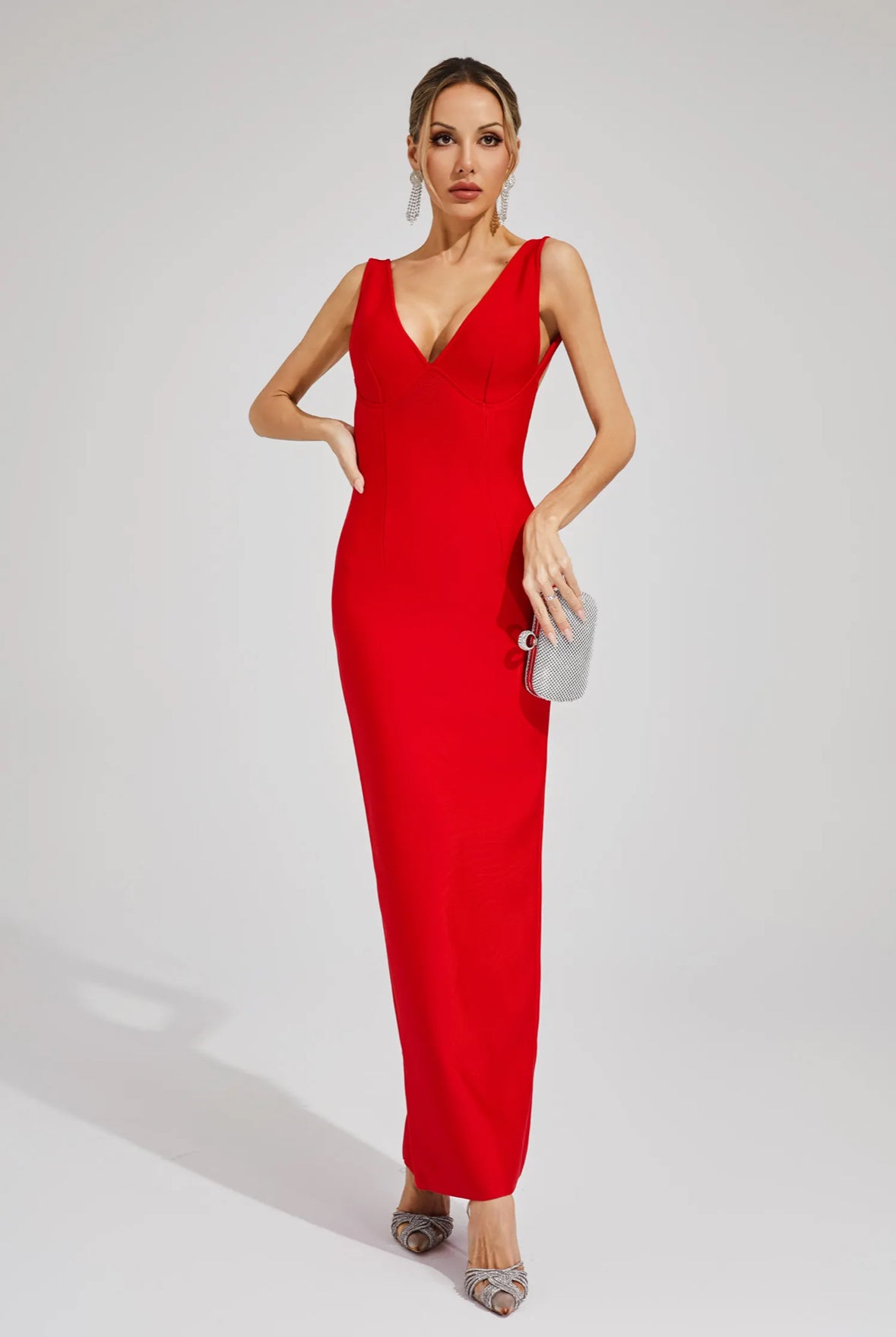 Valentina Red Backless Gown