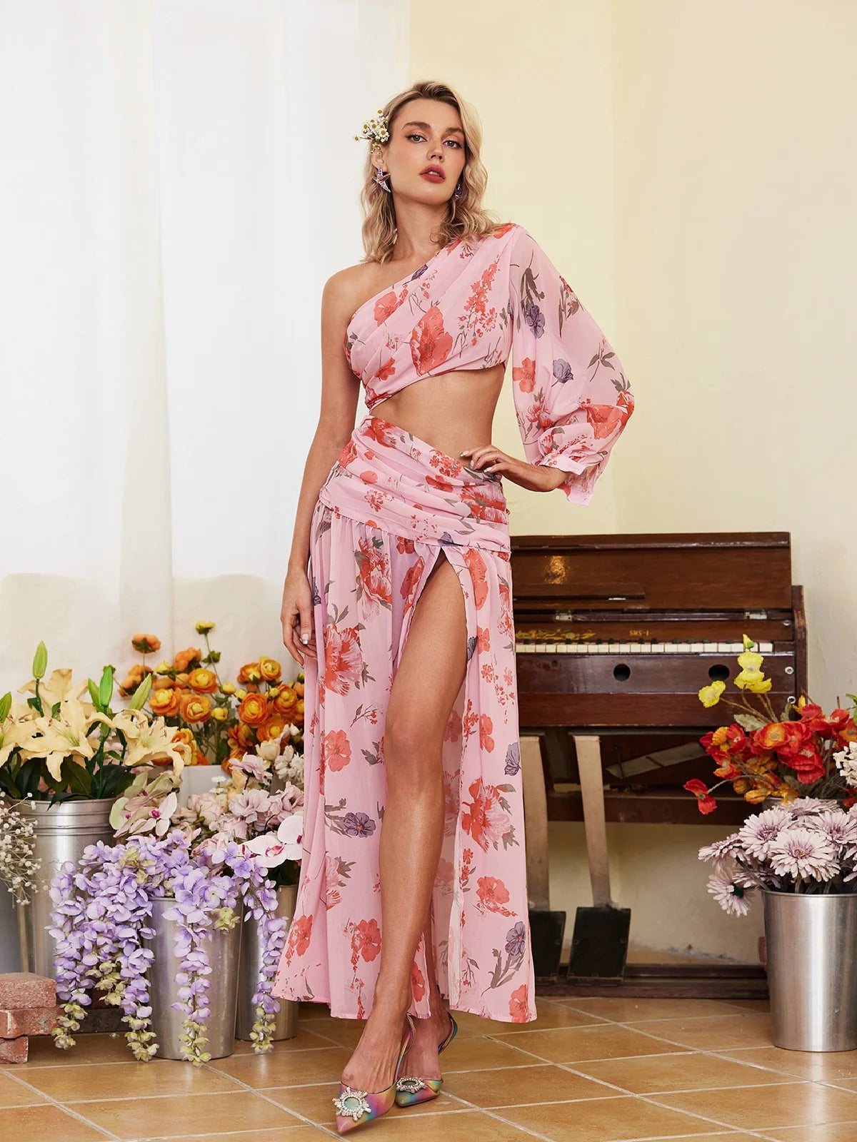 Mia floral cutout maxi dress