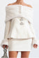 Mel fur white blazer/skirt set