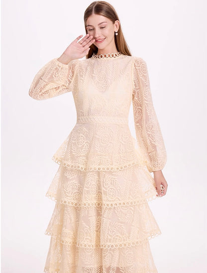 Élise Tiered Lace Maxi Dress