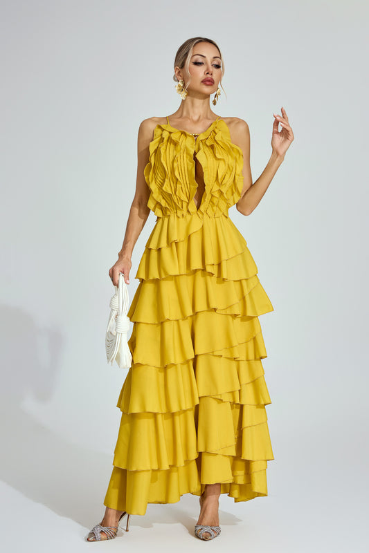 Solène Ruffle Tiered Maxi Dress