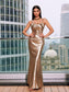 Ernie Metallic gold maxi dress