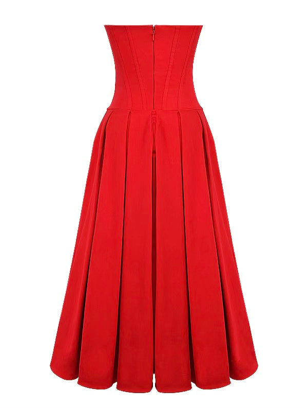 Lady strapless midi dress