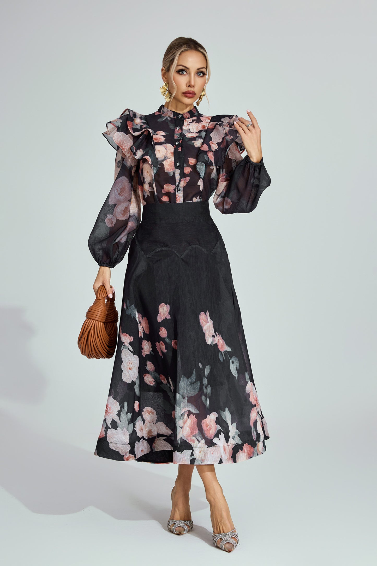 Vivienne Garden Ruffle Midi Set