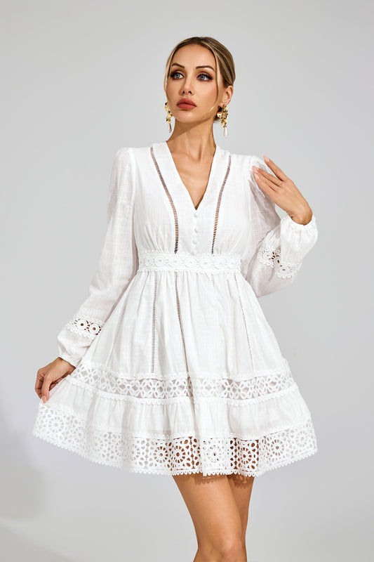 Geneviève lace Detail Mini Dress