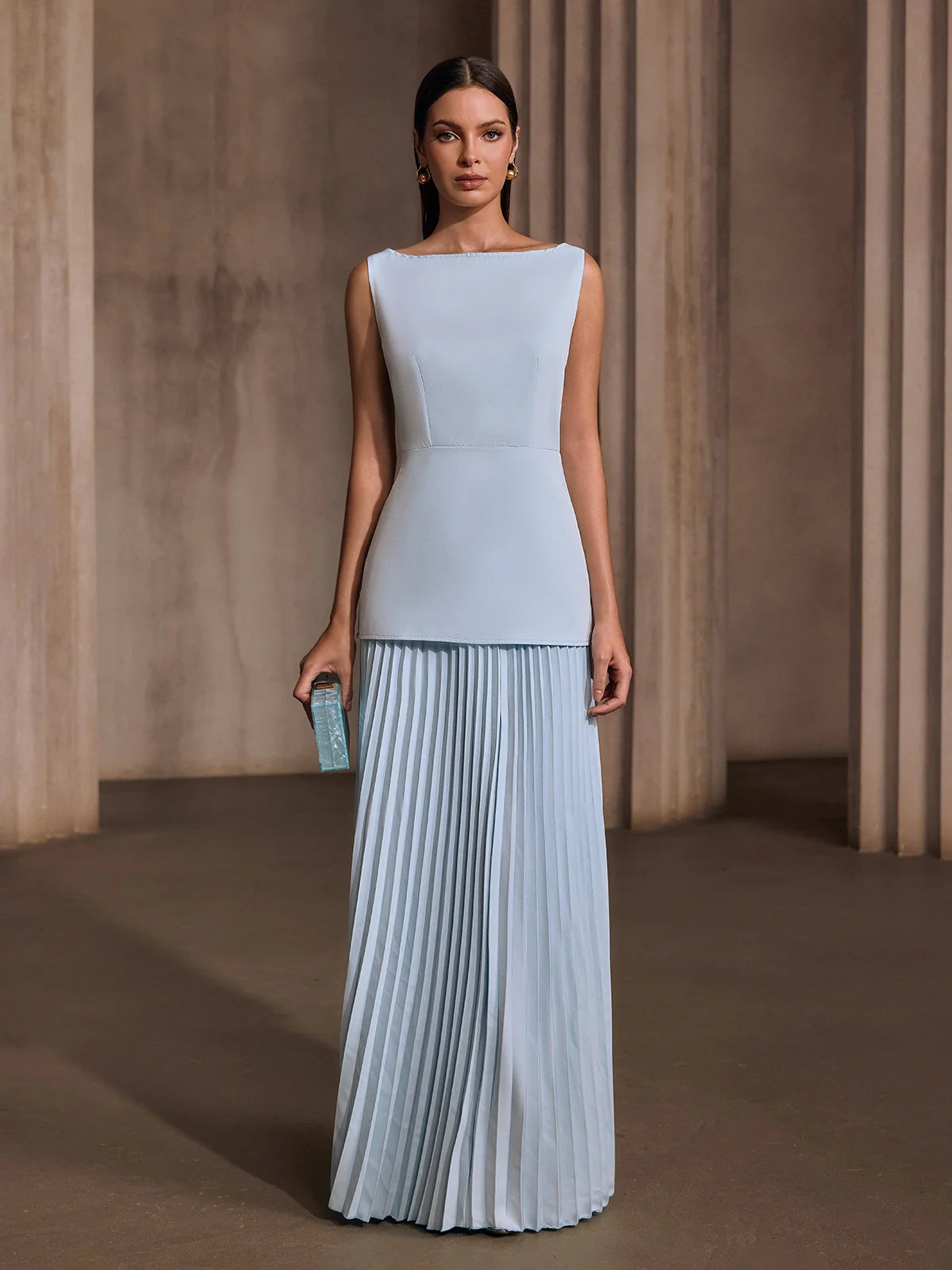 Serena Pleated Maxi Dress