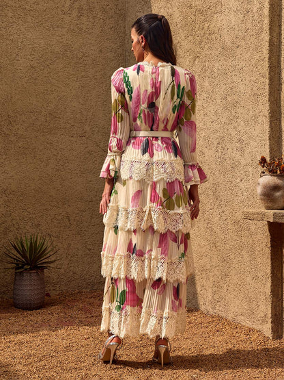 Camélia Lace-Tiered Maxi Dress