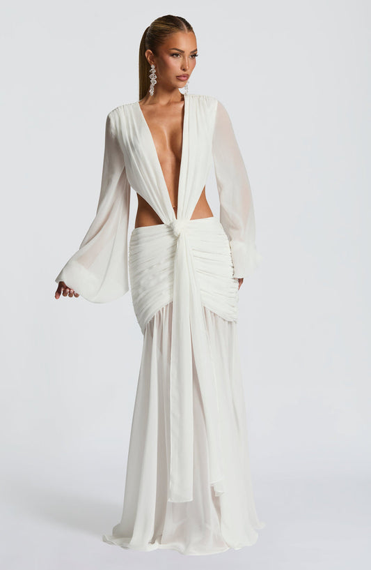 Soleil Ruched Cutout Maxi Dress