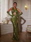 Elke green sequin maxi dress