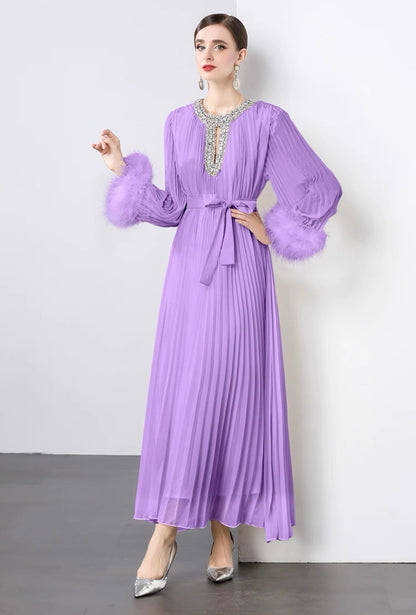 Regal Pleats crystal Gown