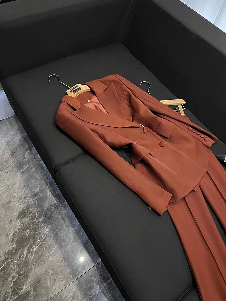 Vienna Double-Breasted Blazer and Flared Pants Set