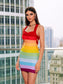 Lisa rainbow mini dress