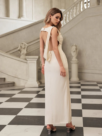 Cleo Draped Backless Gown