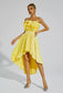 Chaplin yellow asymmetric midi dress