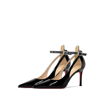 Scarlet Black Ankle Strap Heels