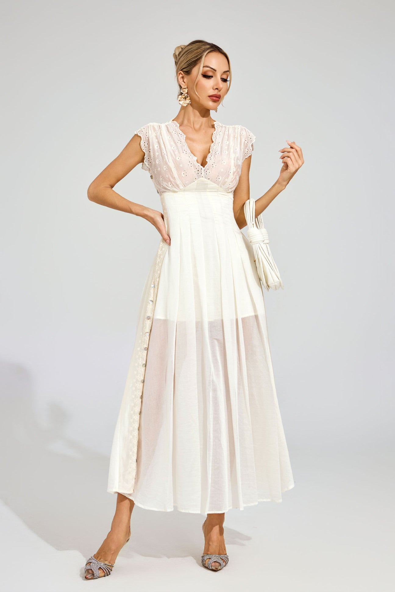 Étoile Broderie Sheer Midi Dress