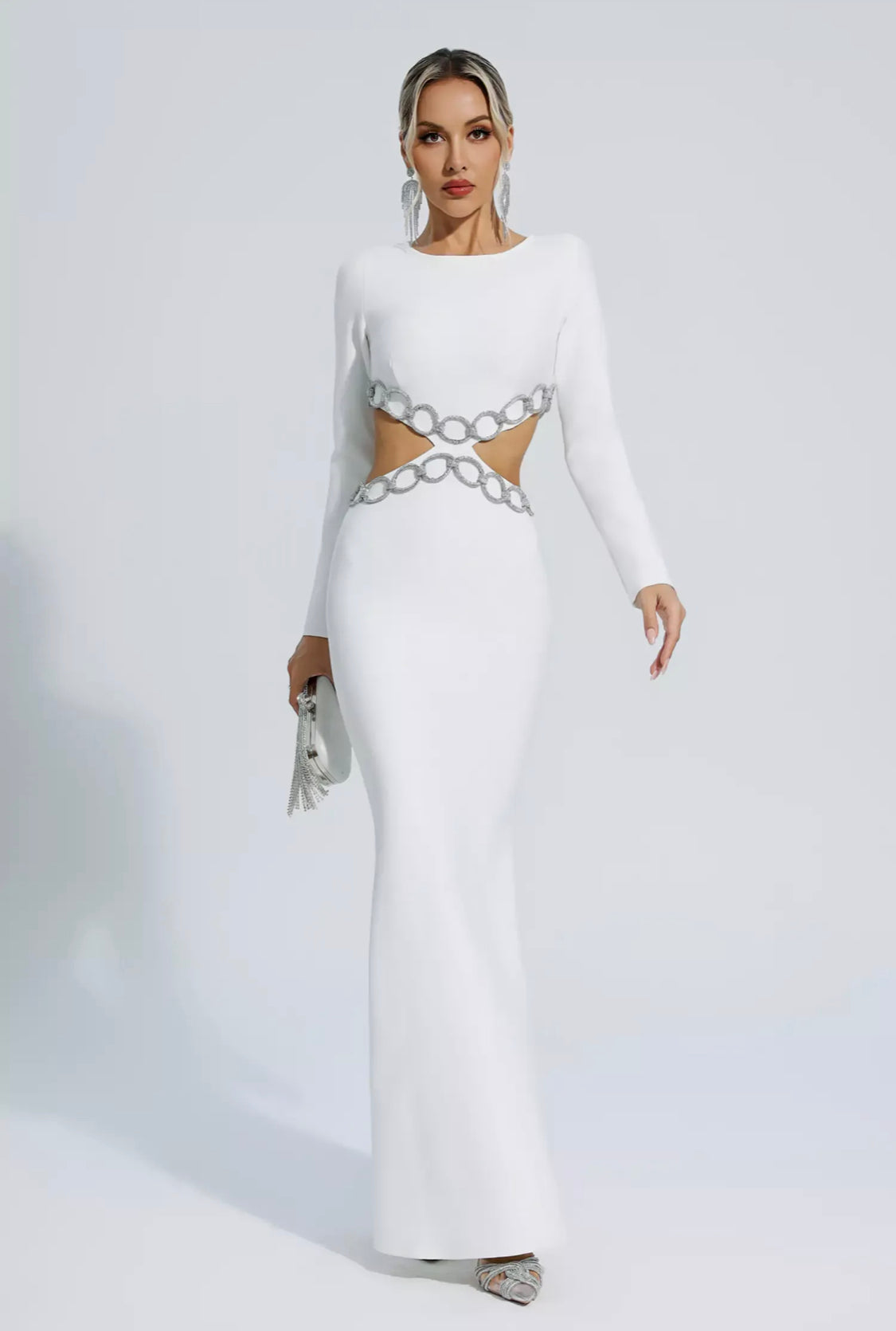 Janelle white cutout maxi dress