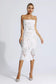 Jazlyn white lace midi dress