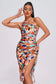 Prints one shoulder midi dress (8307523715310)