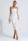 Jazlyn white lace midi dress