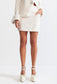 Mel fur white blazer/skirt set