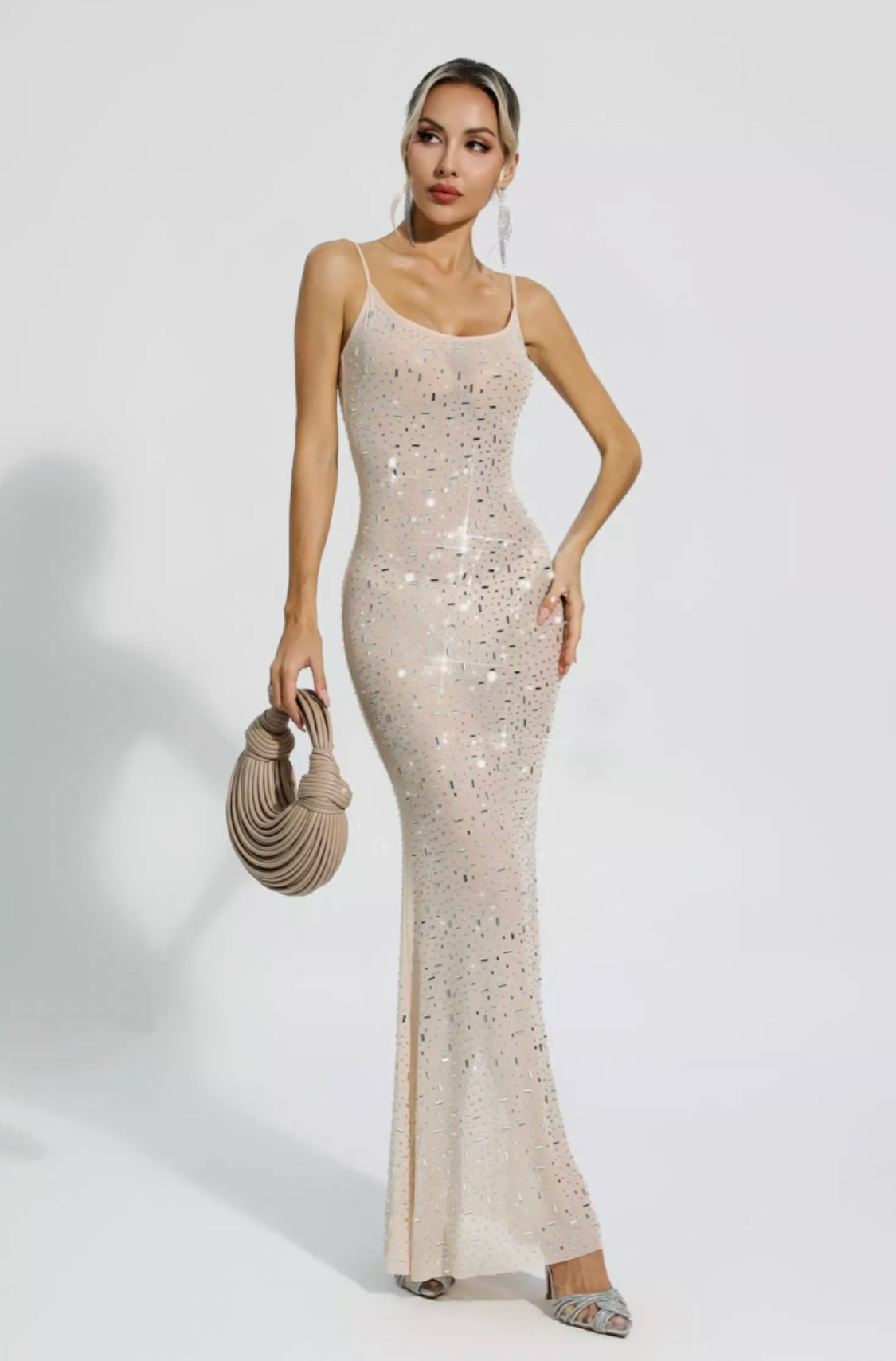 Indie rhinestone maxi dress