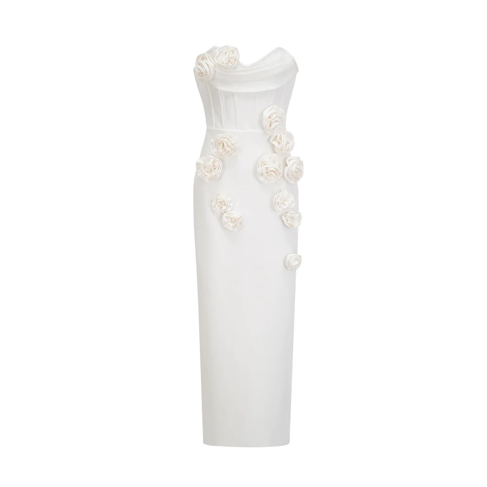 Ange Flower bandage midi dress