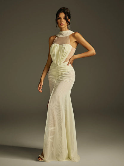 Lumière Mesh Drape Gown