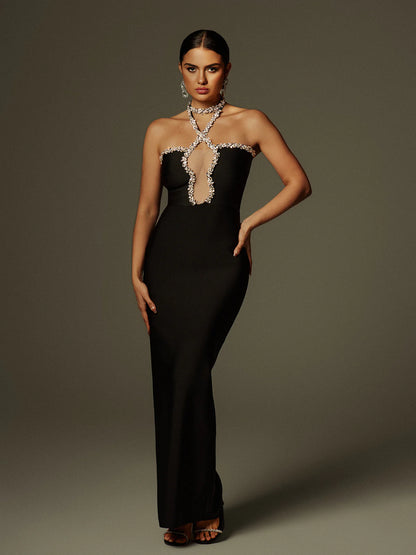 Éclat Noir Embellished Gown