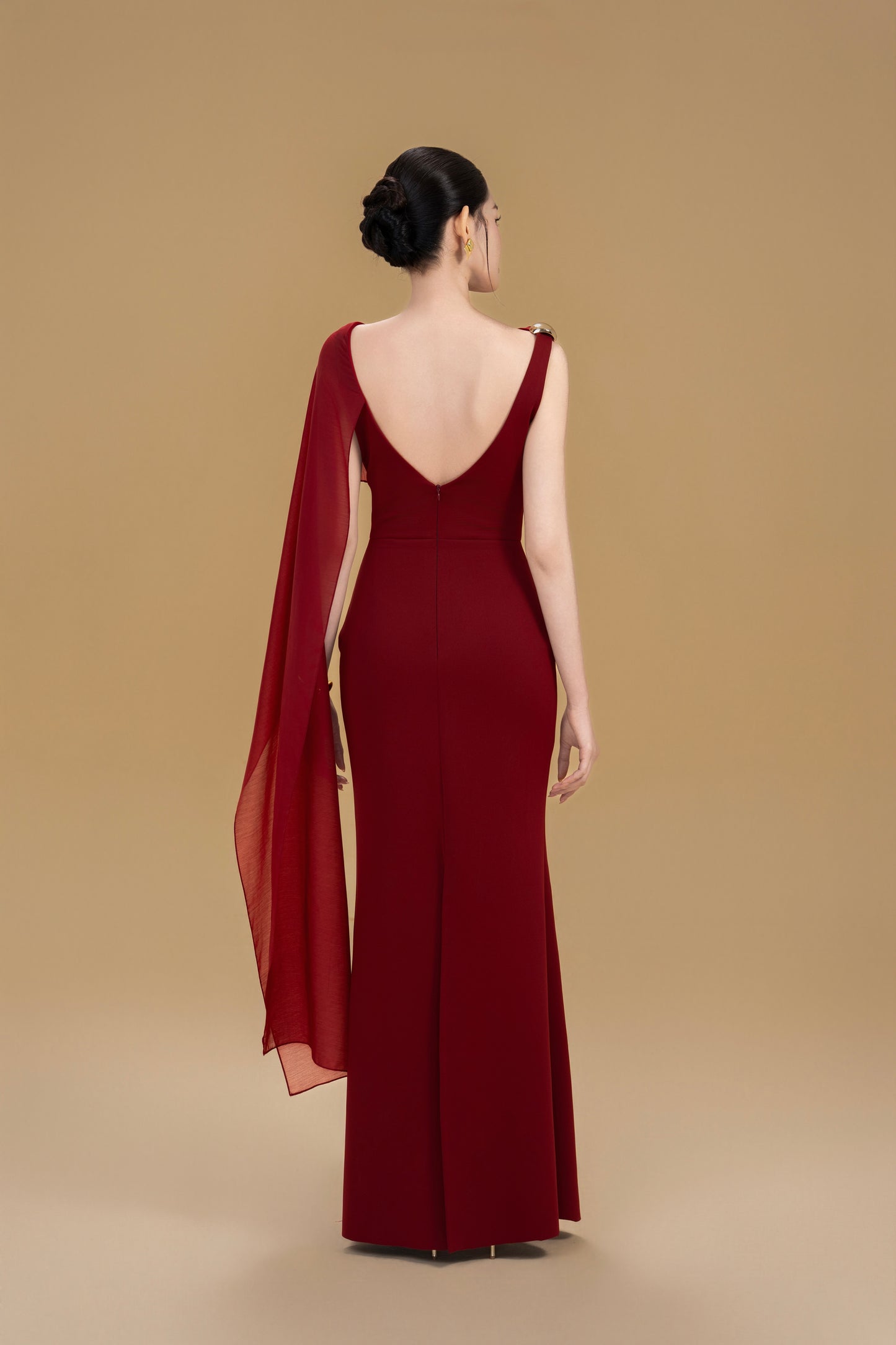 Davina cape maxi dress