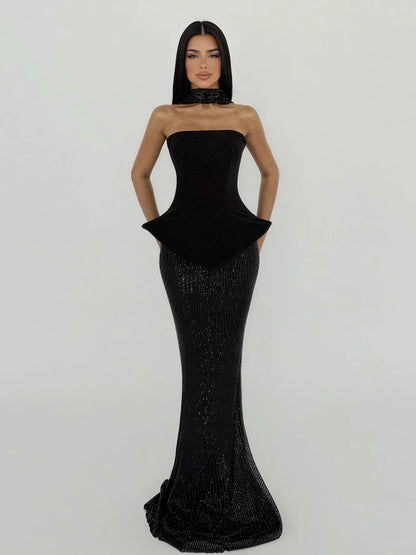 Seraphina Sculpted Glitter Gown