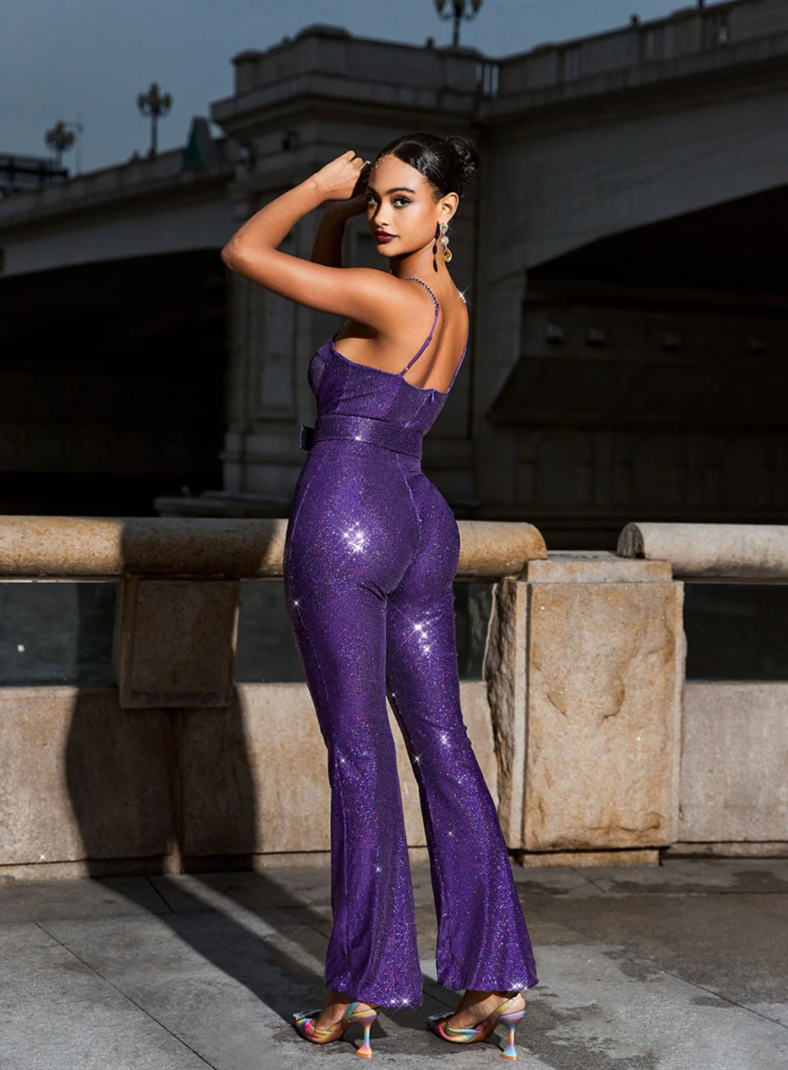 Purple sequin jumpsuit (8267924537582)