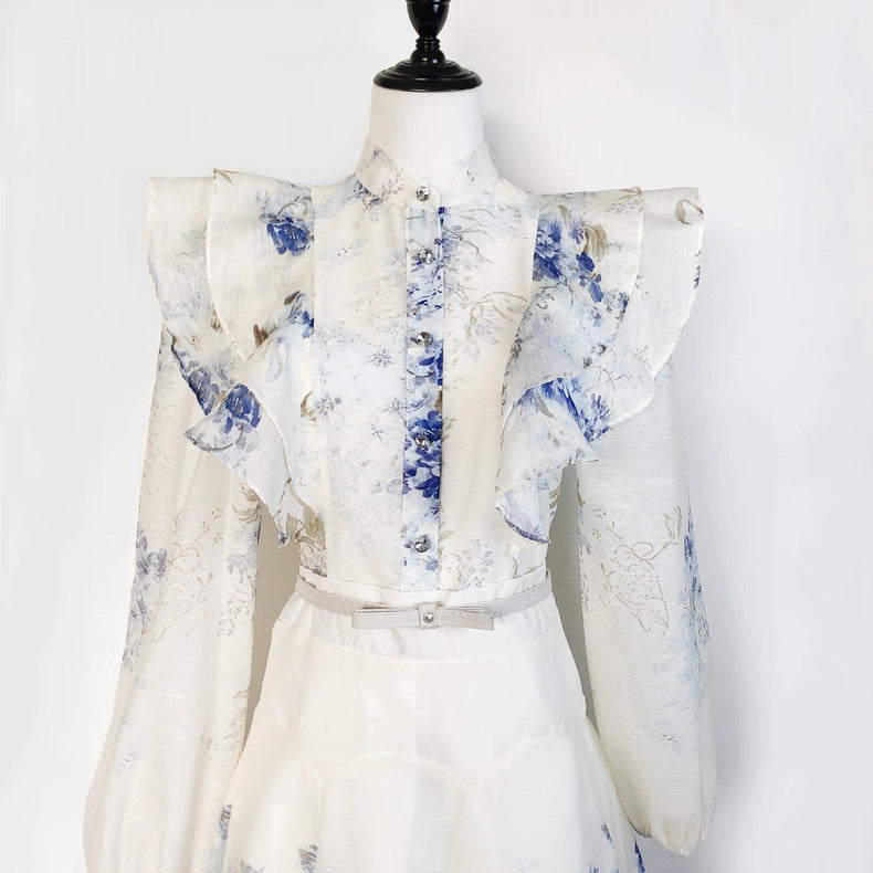 Vivienne Garden Ruffle Midi Set