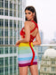 Lisa rainbow mini dress