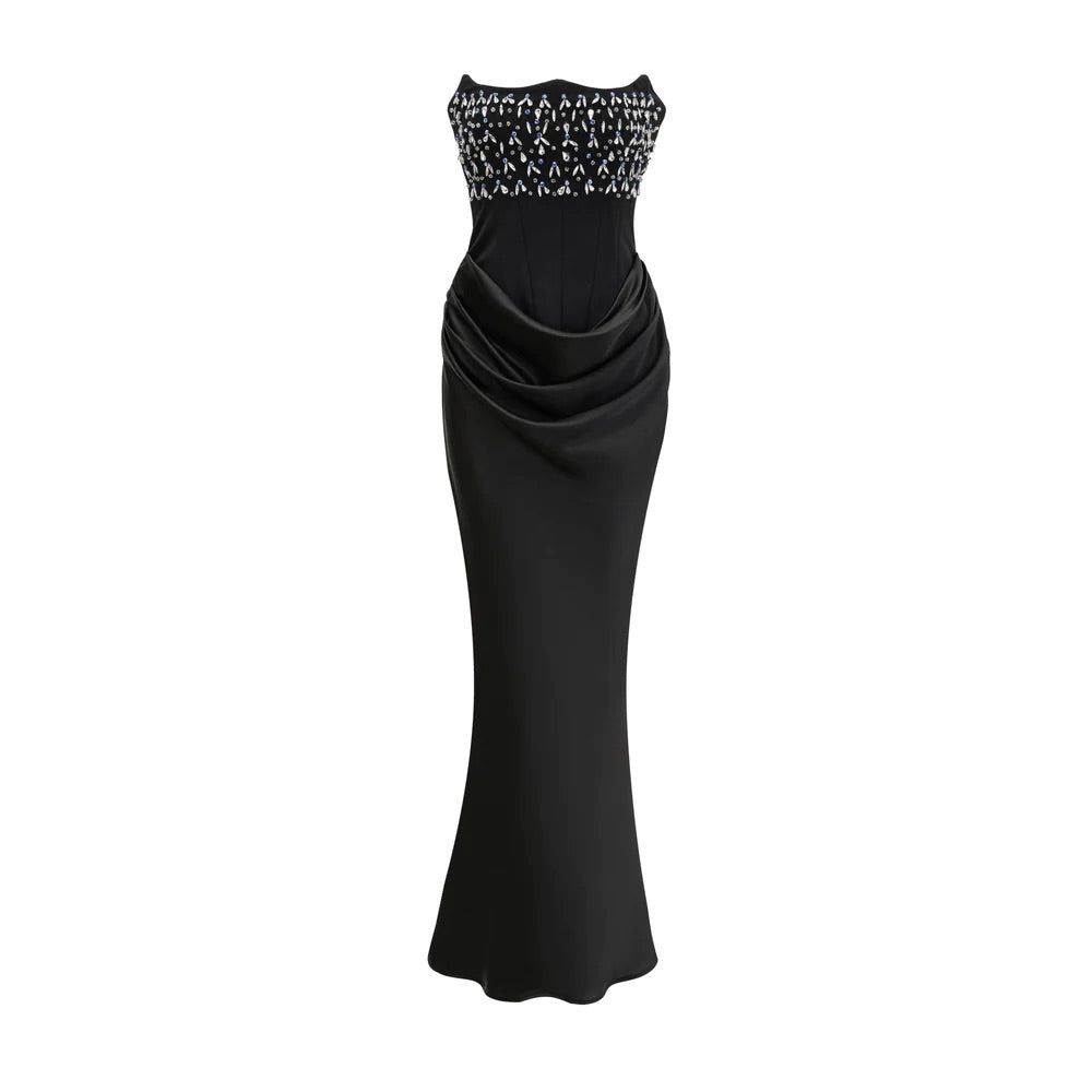 Crystal corset maxi dress