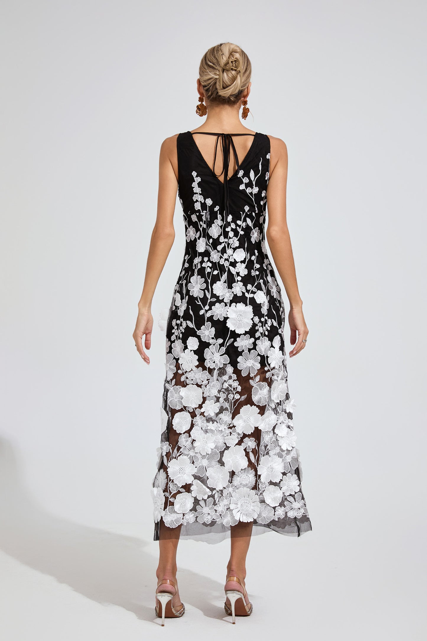 Midnight Garden Embroidered Dress