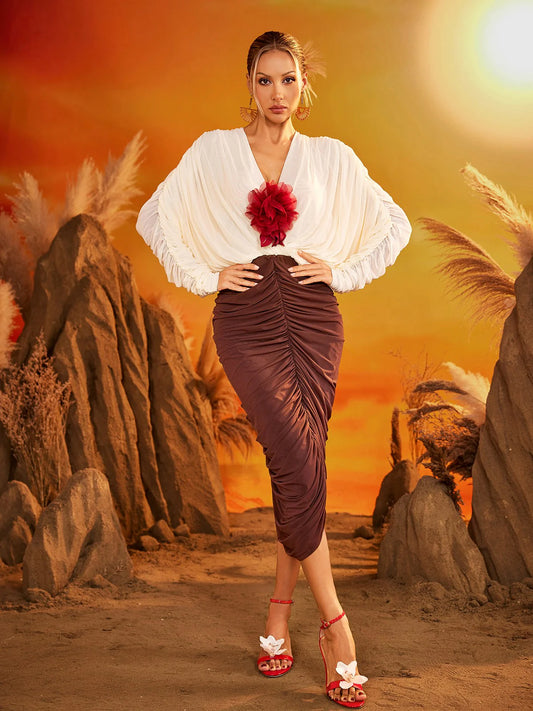 Ruffle Flower Goddess Gown