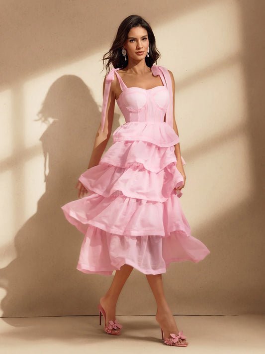 Ruffle Romance Tiered Midi Dress