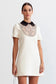 Black collar white mini dress (8284690940142)