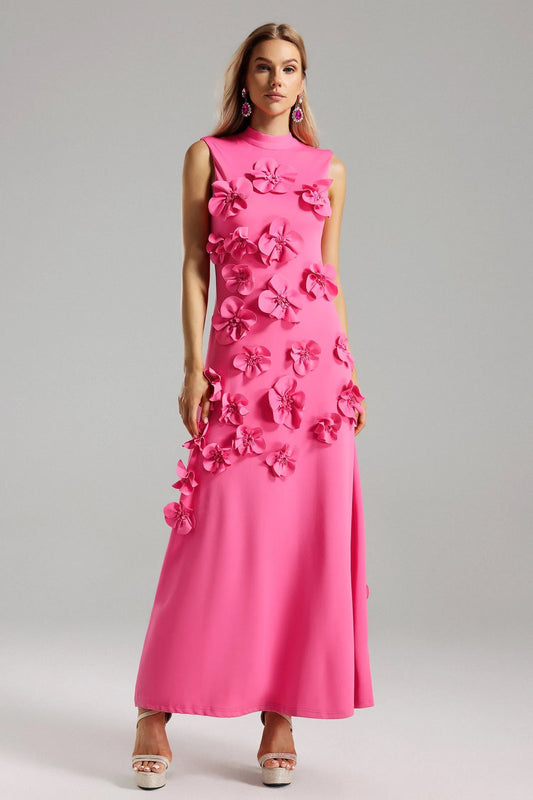 Laila flower pink maxi dress
