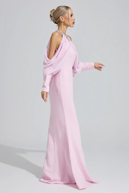 Seraphina Crystal Cold-Shoulder Gown