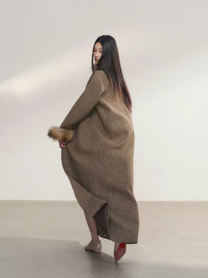 Marlowe Faux Fur Trim Maxi Coat